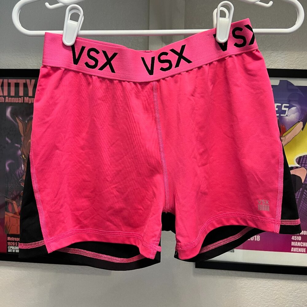 Victoria Secret VSX Sport Biker Gym Athletic Short Neon Multicolor Size Medium